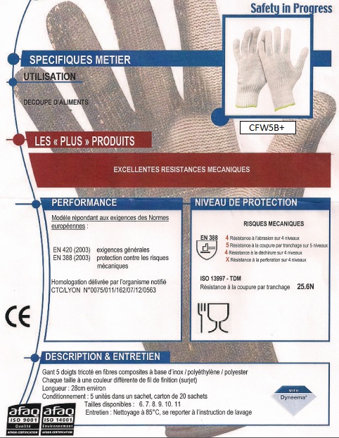 notice gant anti-coupure revendu par LMPROCESS